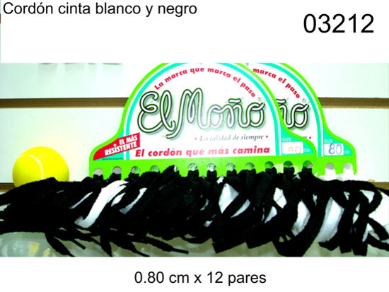 Imagen de CORDON CINTA  0.80 BLANCO-NEGRO 3.25